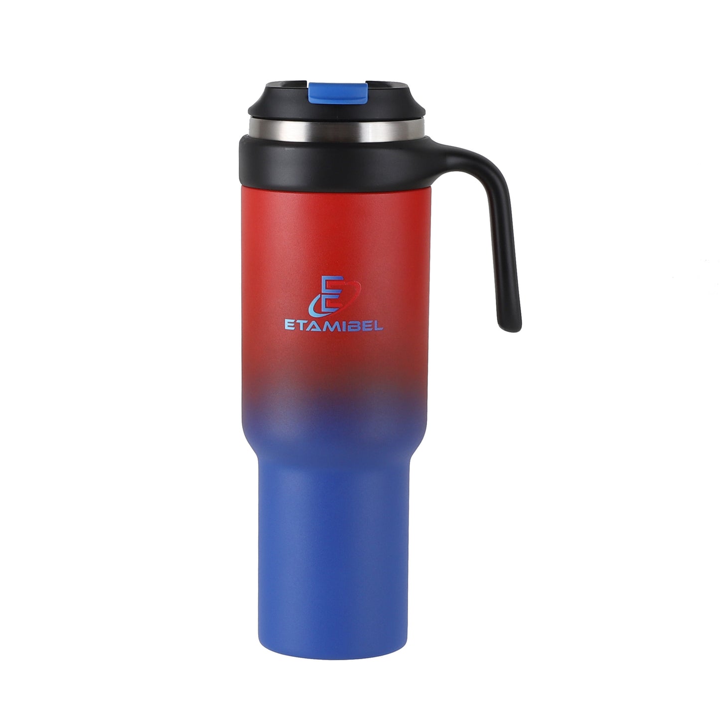 ETAMIBEL Gobelet isotherme sous vide à double paroi en acier inoxydable 1000 ml (bleu-rouge)