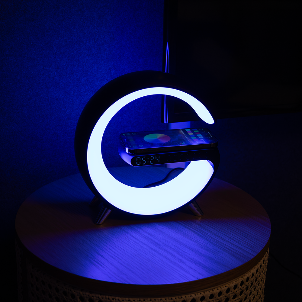 Etamibel Wireless Charger Night Light Lamp with Bluetooth and Alarm Clock