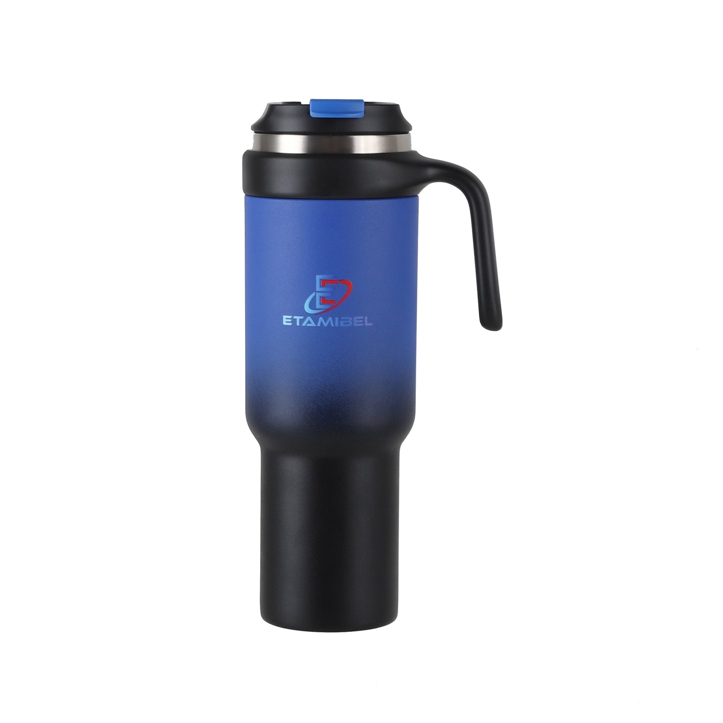 ETAMIBEL 1000ML(34FL OZ) Double Wall Stainless Steel Vacuum Insulated Tumbler (Black-Blue))