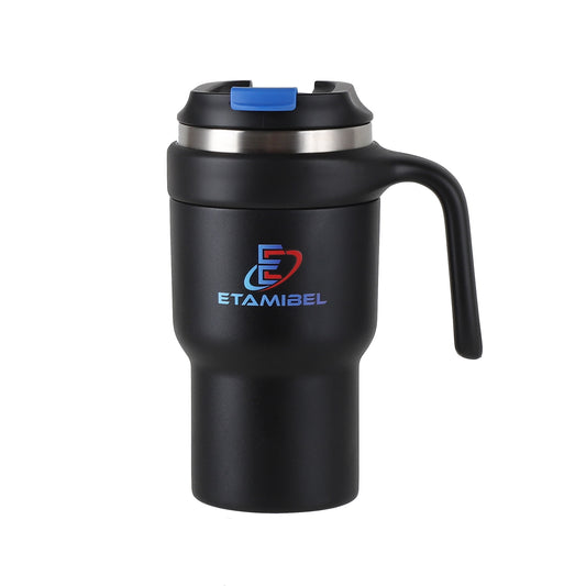 ETAMIBEL 600ML(20FL OZ) Double Wall Stainless Steel Vacuum Insulated Tumbler (Black)